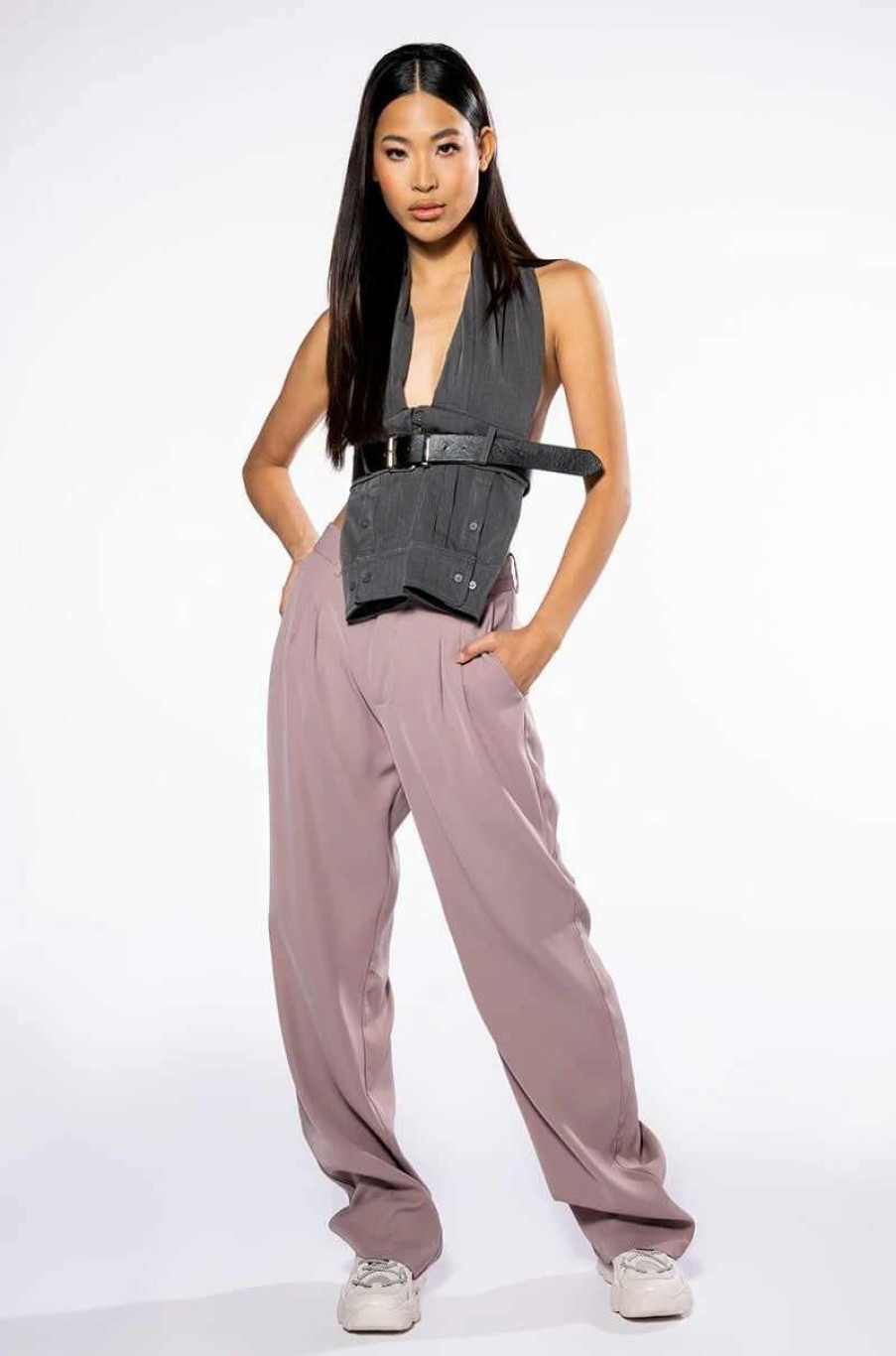 Pants * | Logan Wide Leg Trouser In Taupe