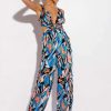 Rompers & Jumpsuits * | Girl Please Wide Leg Jumpsuit Blue Multi