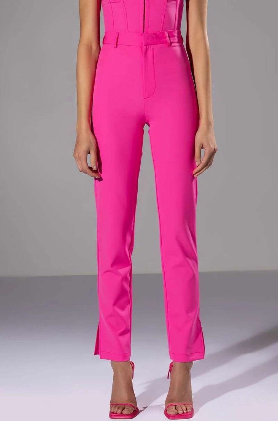 Pants * | Hansel High Rise Pants With Slits Pink