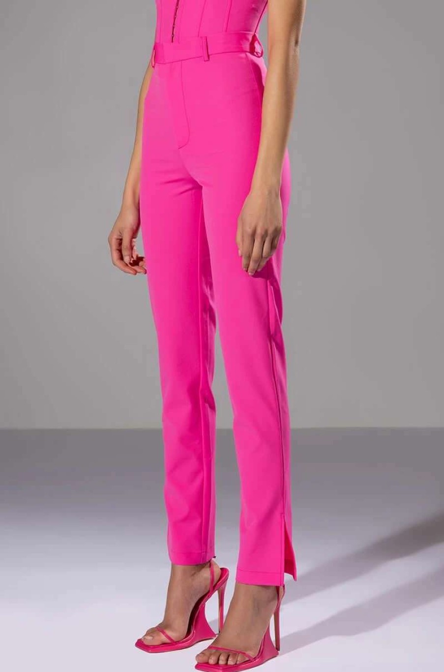 Pants * | Hansel High Rise Pants With Slits Pink