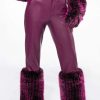 Two Piece Sets * | Giulia 3D Faux Leather Fur Pants Purple