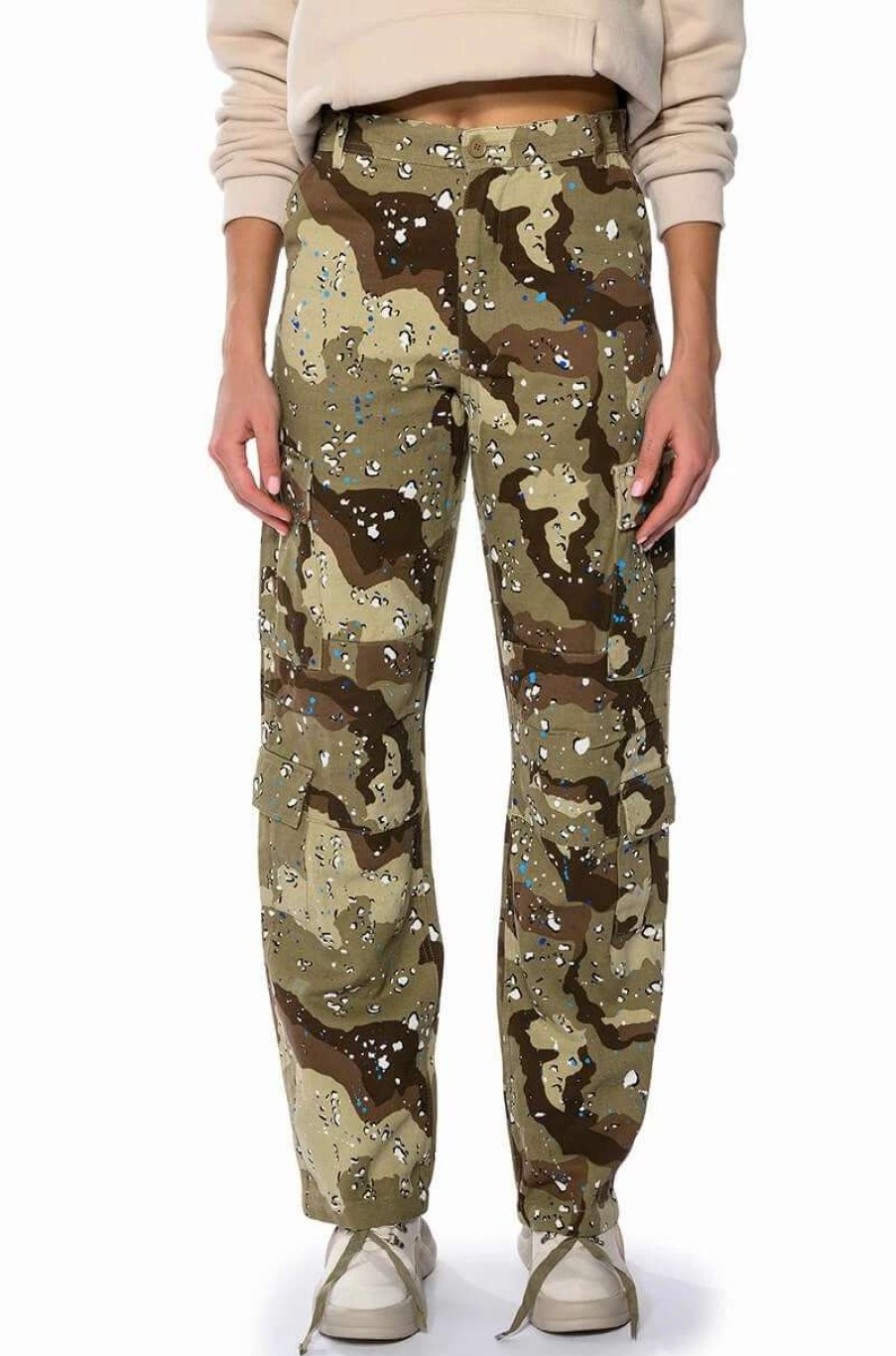 Pants * | Represent Painted Wide Leg Cargo Brown Multi