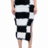 Two Piece Sets * | Checkmate Sir Fuzzy Midi Skirt Black White