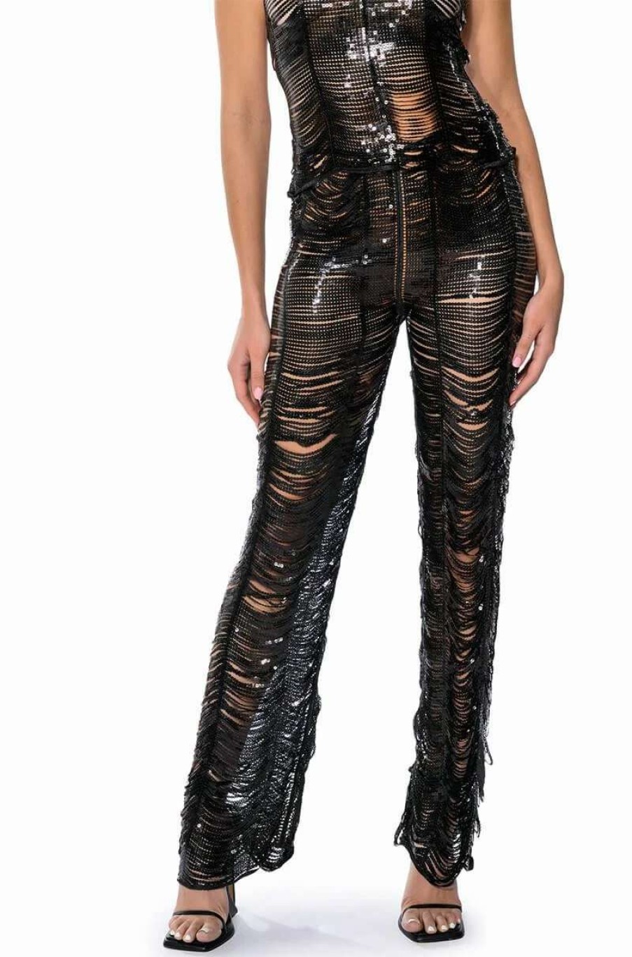 Pants * | Senorita Embellished Straight Leg Pant In Black