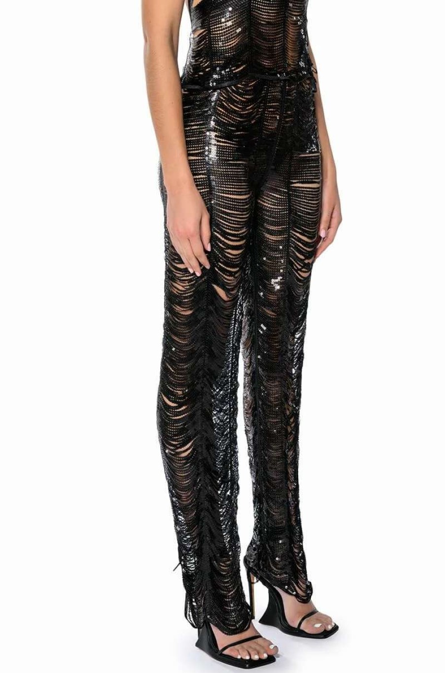 Pants * | Senorita Embellished Straight Leg Pant In Black