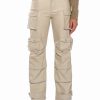 Pants * | Bonne Soiree Cargo Faux Leather Pants Ivory