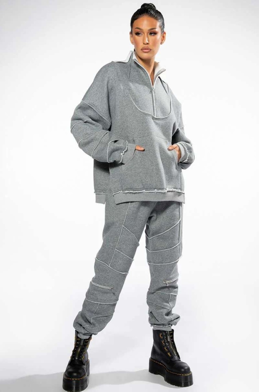 Two Piece Sets * | Effortless Oversized Jogger Grey