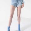 Denim * | Flex-Fit High Waisted Super Stretchy Denim Shorts Light Blue Denim