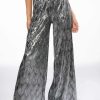 Two Piece Sets * | Above All Metallic Wide Leg Pant Silver