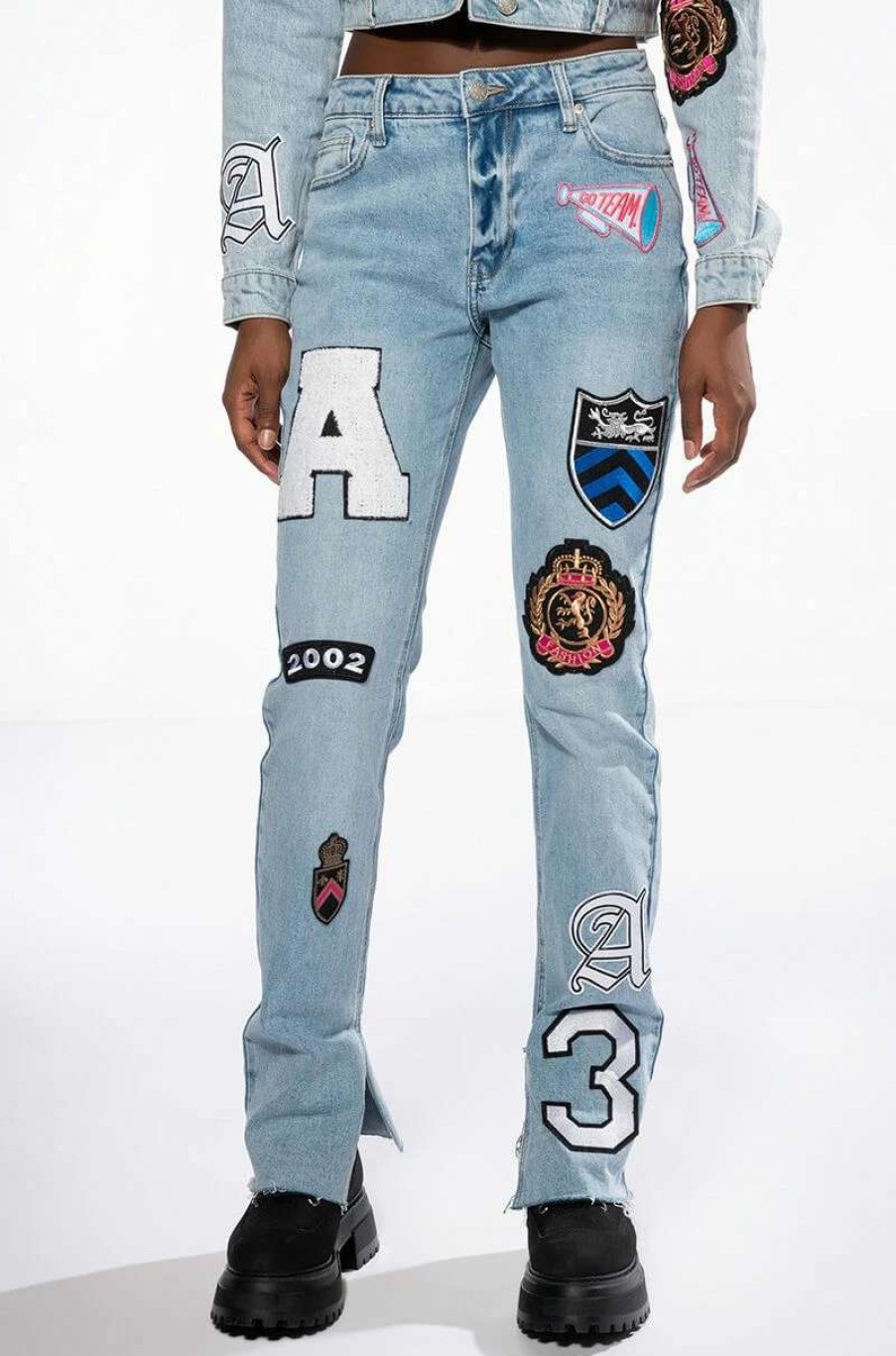 Denim * | Collegiate Out Of Your League High Rise Straight Leg Jean Medium Blue Denim