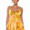 Rompers & Jumpsuits * | My Own Stride Patterned Mini Romper Yellow Multi