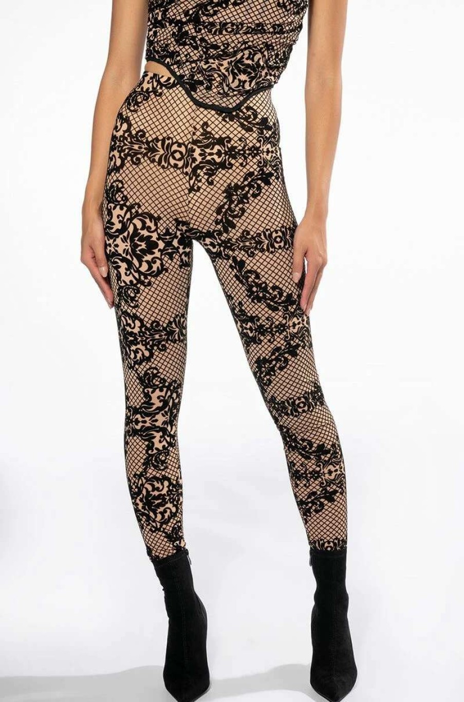 Two Piece Sets * | Lace Luxe Legging Beige Multi