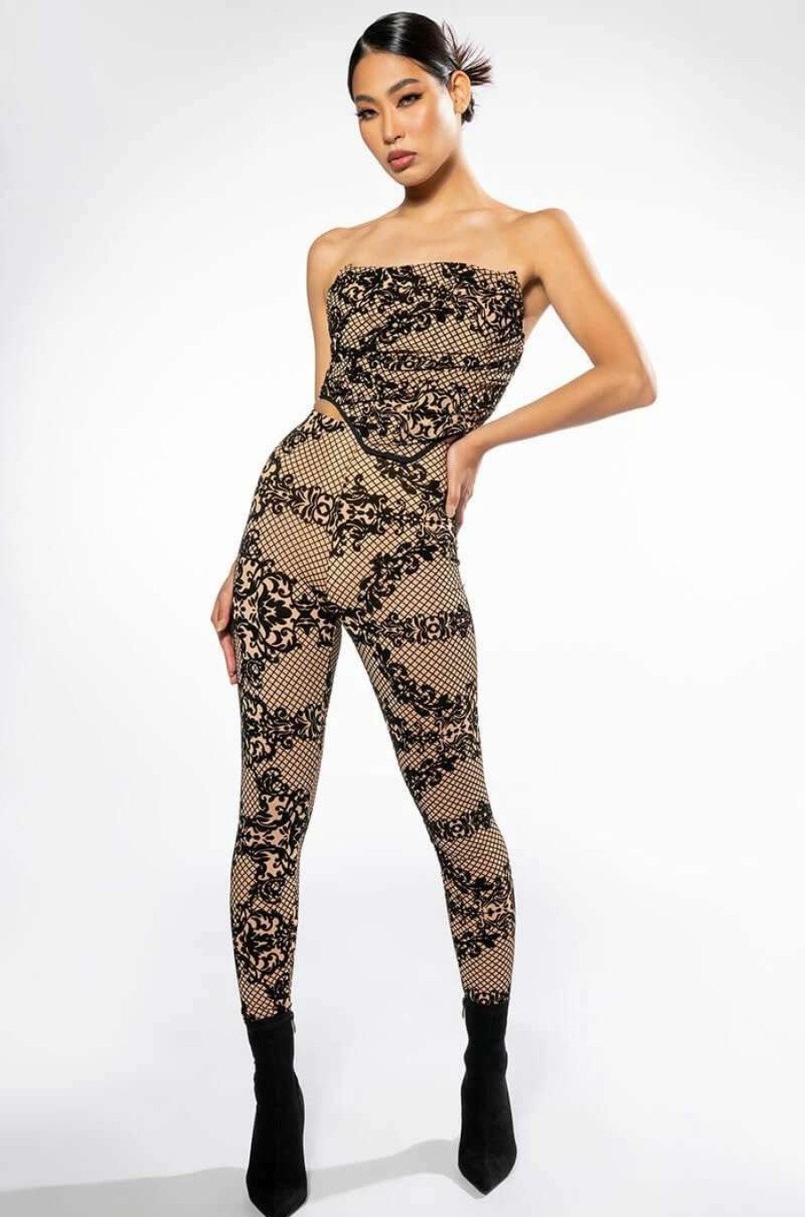 Two Piece Sets * | Lace Luxe Legging Beige Multi