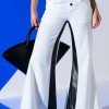 Pants * | Always On Faux Leather Contrast Trouser White Black