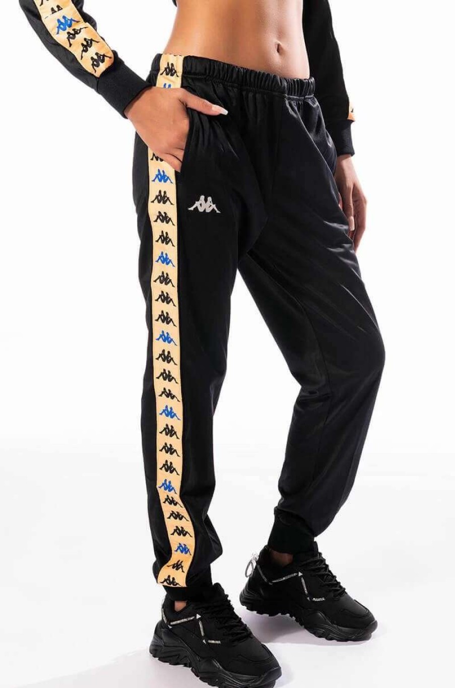 Two Piece Sets * | Kappa Side Trim Jogger Black Multi