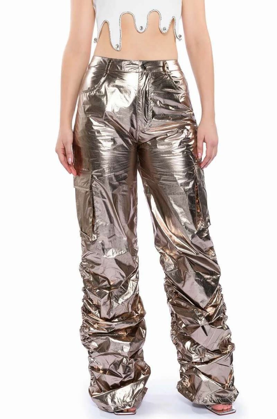 Pants * | Glimpse Of Magic Relaxed Metallic Pant Gold