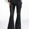 Pants * | **Tall** On Duty Vegan Leather High Rise Flare Pants Black