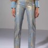 Pants * | In Your Dreams Metallic Coated Pant Blue