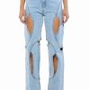 Denim * | Jump Around Cutout Relaxed Fit Jeans Light Blue