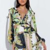 Rompers & Jumpsuits * | Too Good To Ya Romper With Cut Outs Green Multi