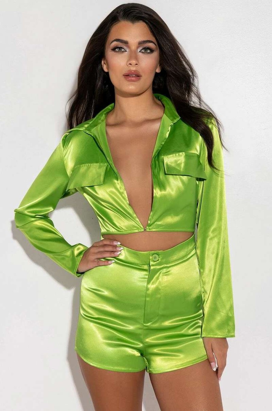 Rompers & Jumpsuits * | Too Fly Cut Out Romper Green