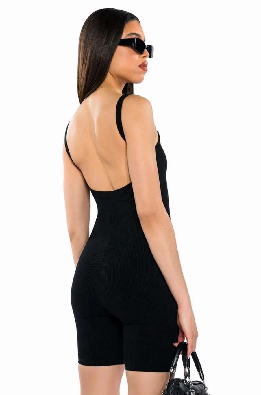 Rompers & Jumpsuits * | Jenna Classic Scoop Back Romper Black