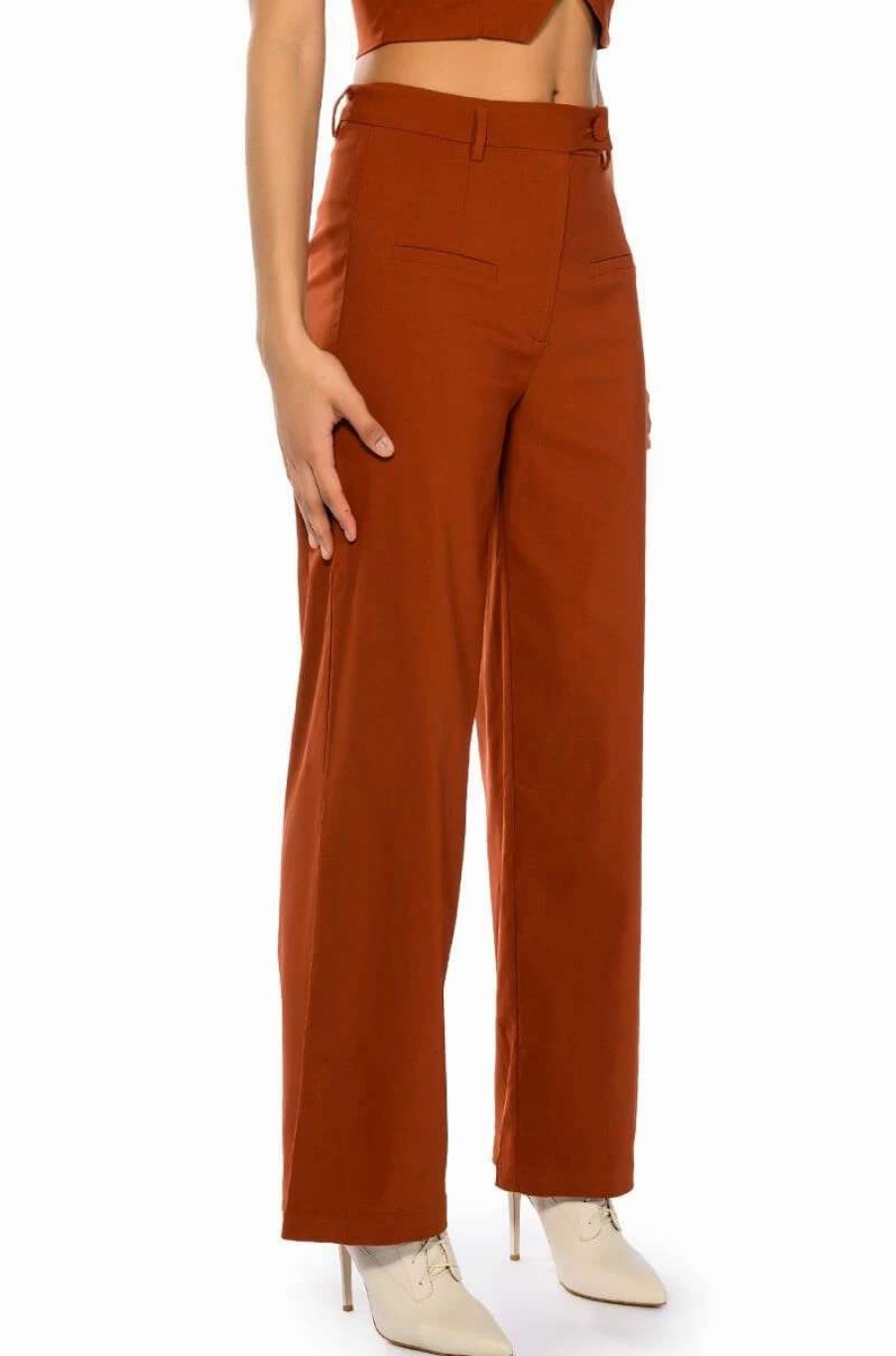 Pants * | Most Likely To Dream Big High Waisted Pants Rust