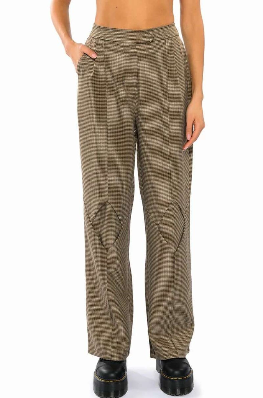 Pants * | Roll The Dice Straight Leg Trouser Black Brown