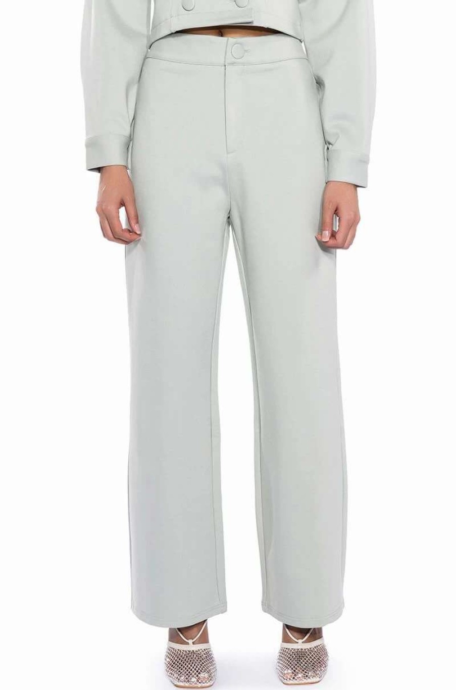 Pants * | Tried And True Straight Leg Trouser Light Green