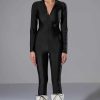 Rompers & Jumpsuits * | Give You A Chance Zip Up Catsuit Black