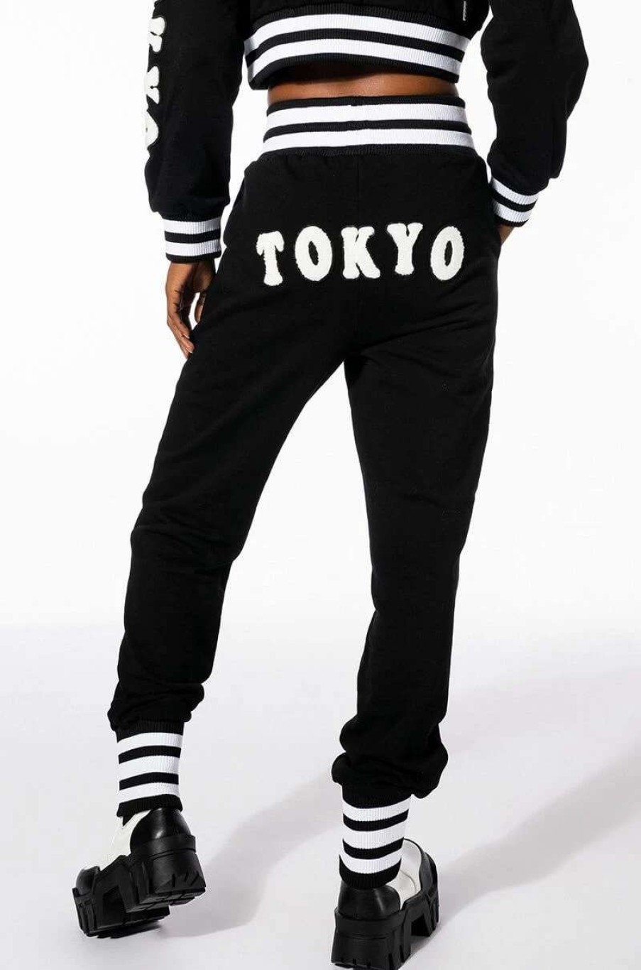 Two Piece Sets * | Collegiate Tokyo Nights Jogger Black