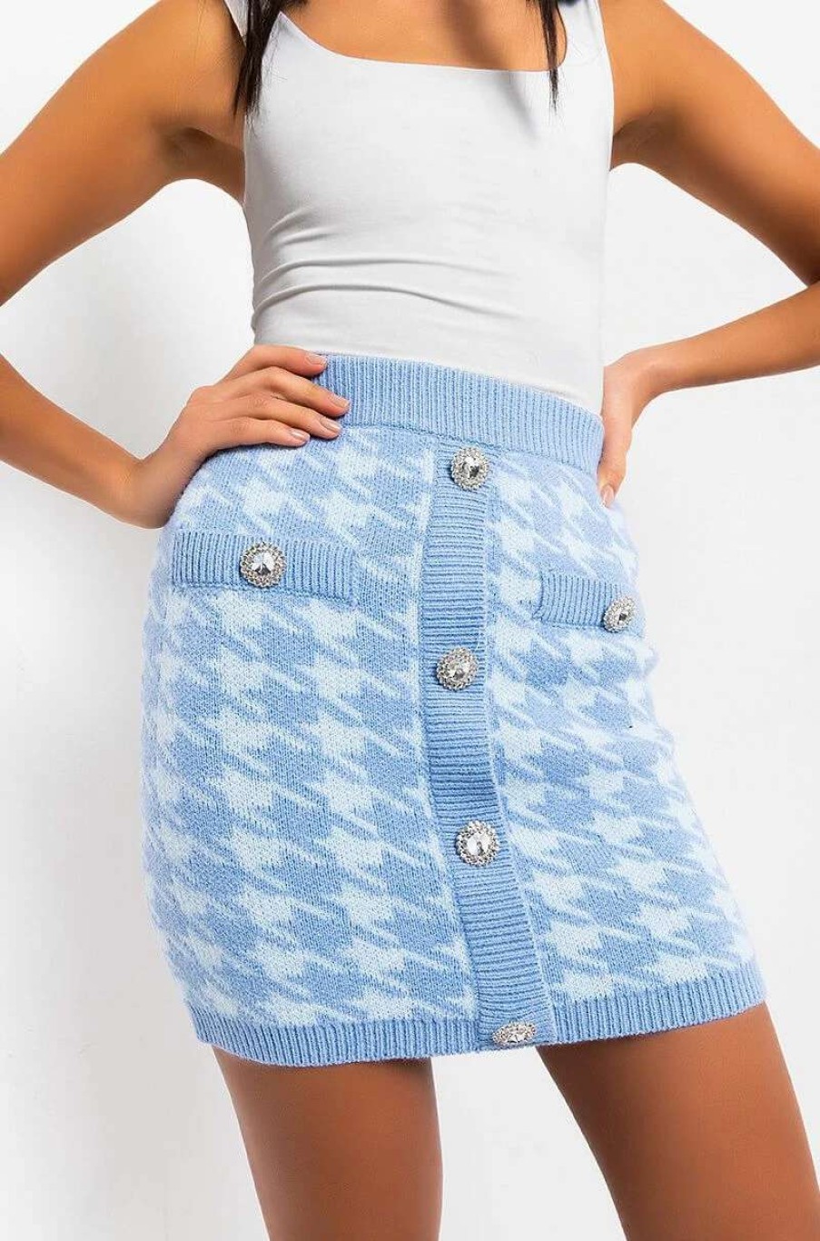 Two Piece Sets * | High Maintenance Houndstooth Mini Skirt