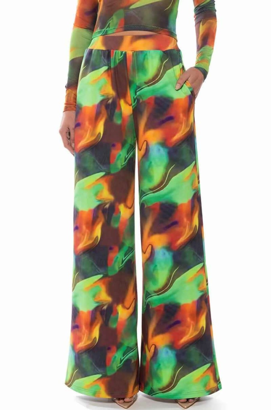 Pants * | All Natural Wide Leg Pant Green Multi