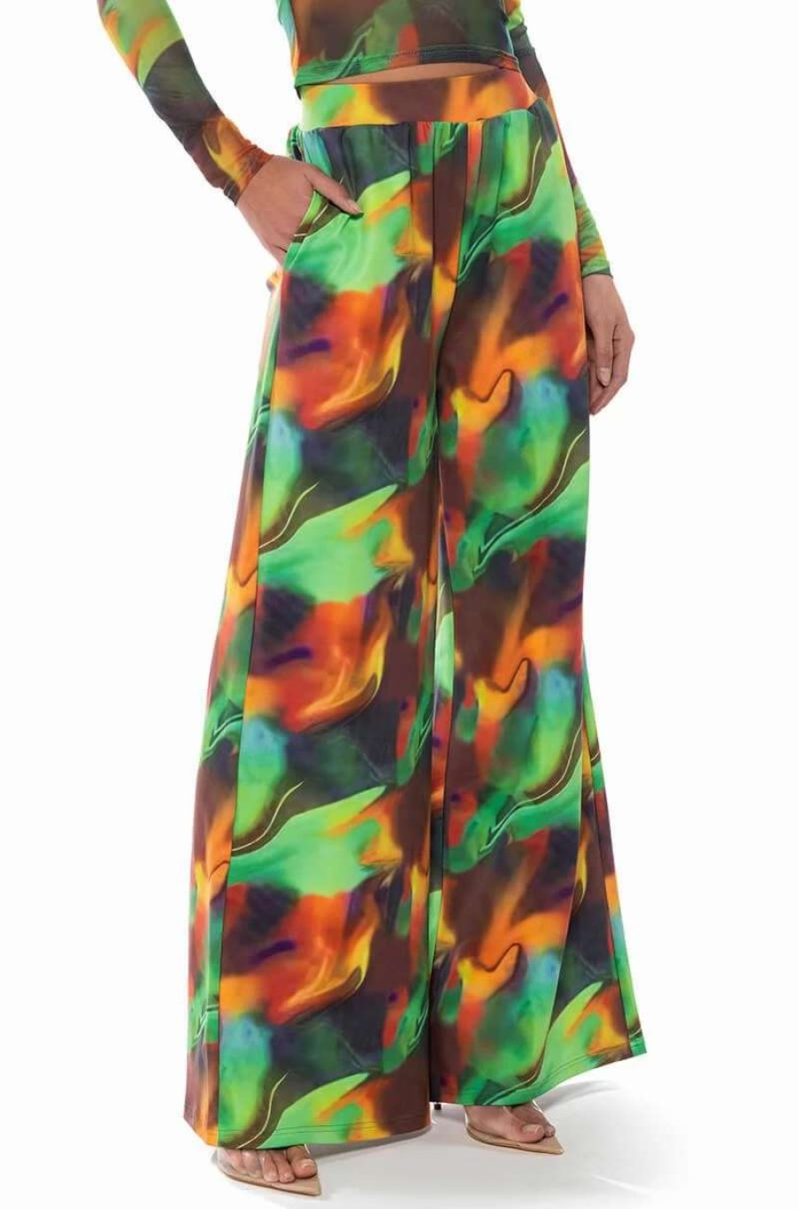 Pants * | All Natural Wide Leg Pant Green Multi