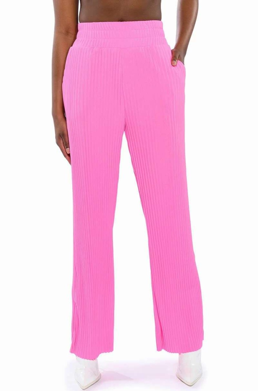 Pants * | Lucy High Rise Wide Leg Pant Pink