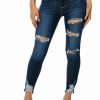 Denim * | Saturn Dark High Rise Skinny Jeans Dark Blue Denim