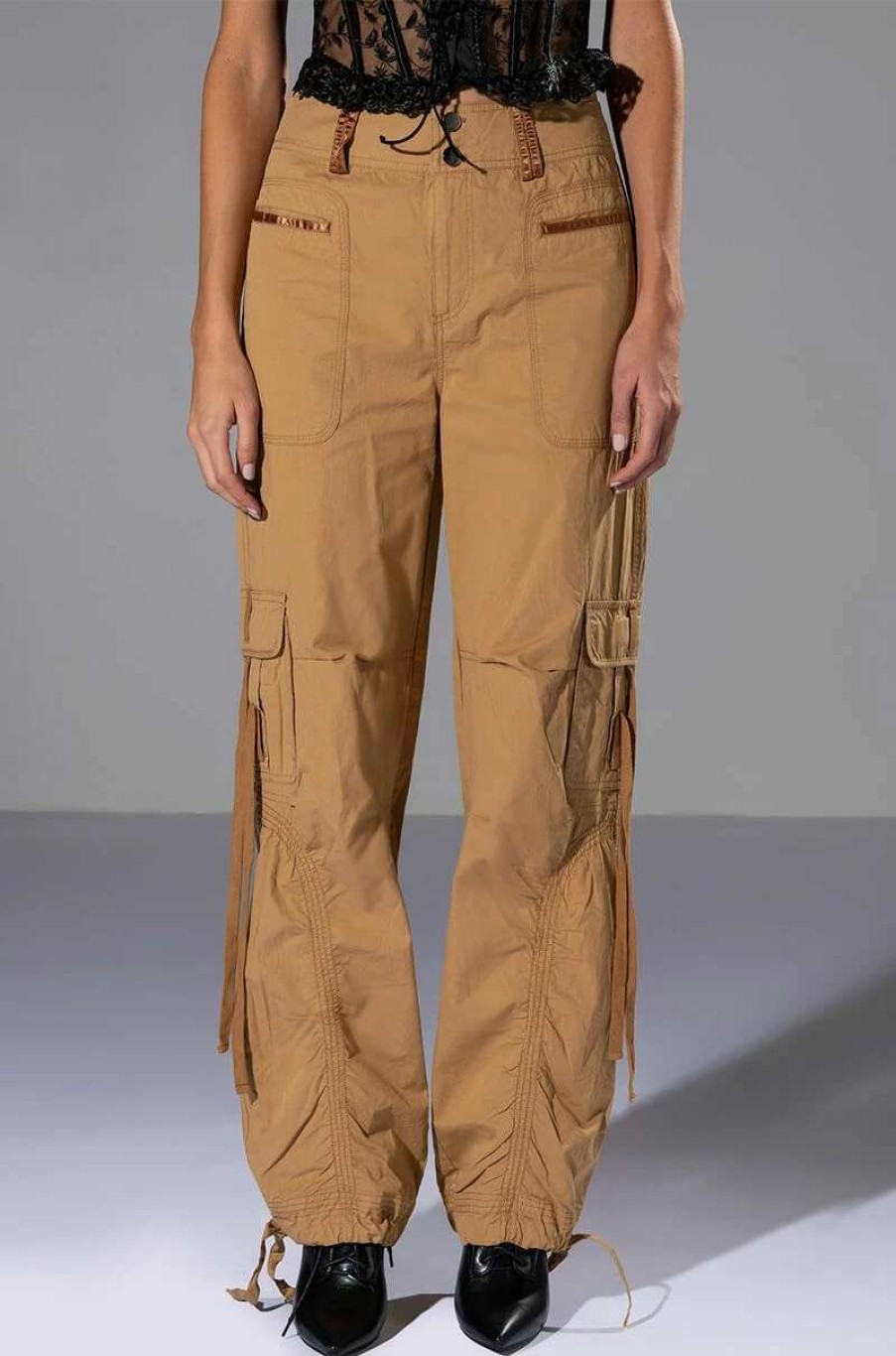 Pants * | All In A Days Work High Rise Cargo Pant Light Brown