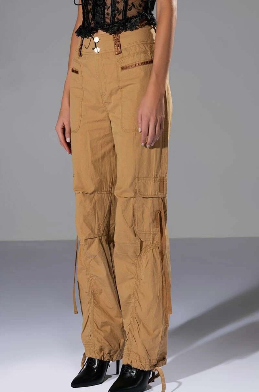 Pants * | All In A Days Work High Rise Cargo Pant Light Brown