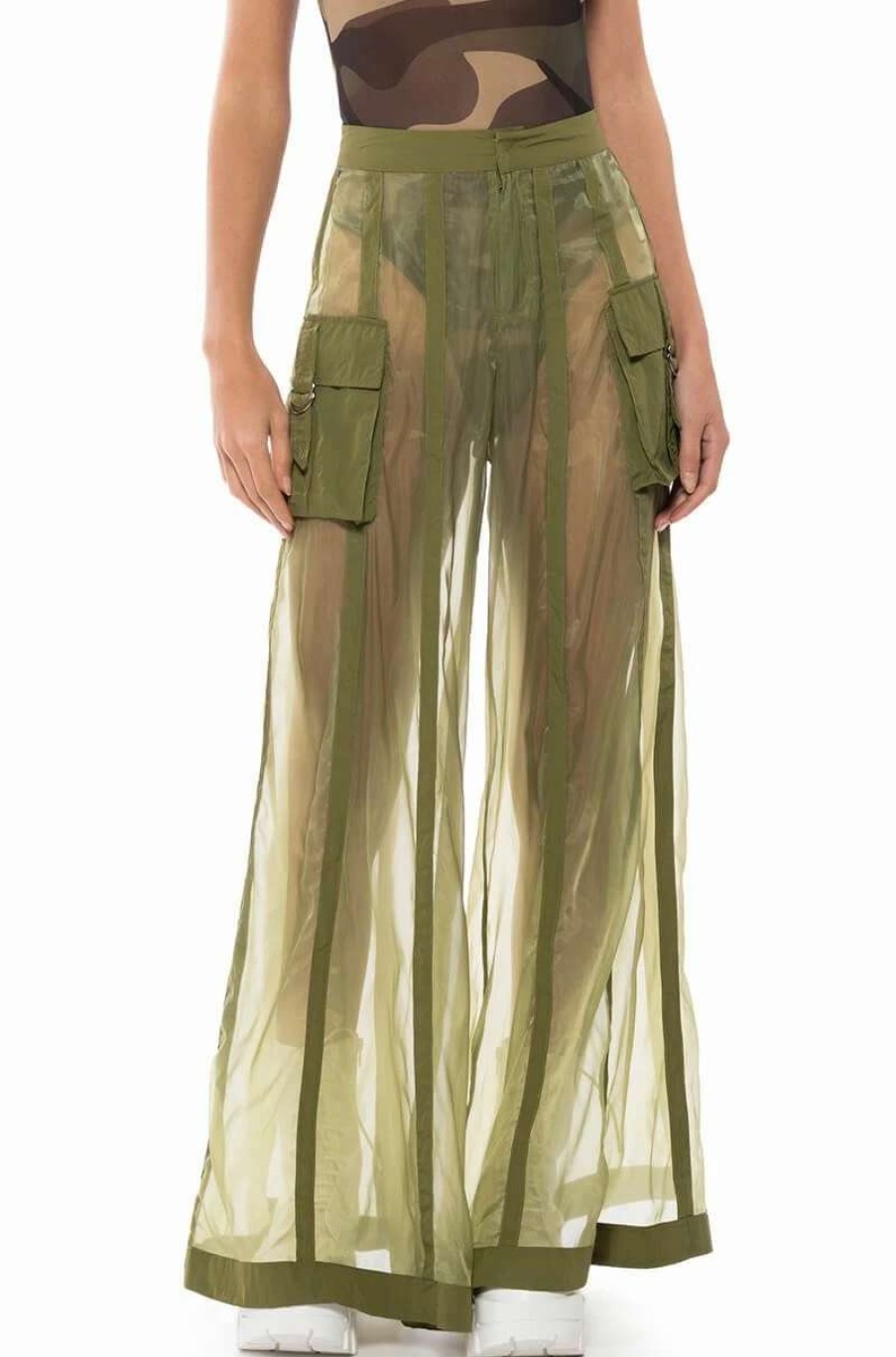 Pants * | Sage Wide Leg Trouser Green