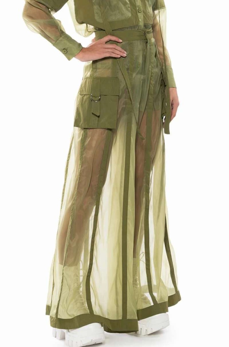 Pants * | Sage Wide Leg Trouser Green