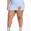 Two Piece Sets * | Plus Dress Me Up Bandage Rhinestone Mini Skirt Light Blue