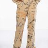 Two Piece Sets * | Royalty Drawing Wide Leg Sweatpant Beige