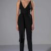 Rompers & Jumpsuits * | Perfect Fit Sleeveless Belted Jumpsuit Black